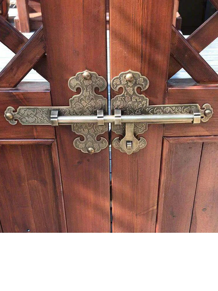 1 Set High Quality Door Latch Sliding Lock Solid Brass Flip Latch Safety Door Bolt Latch Lock Hardware For Garden Door Lock
