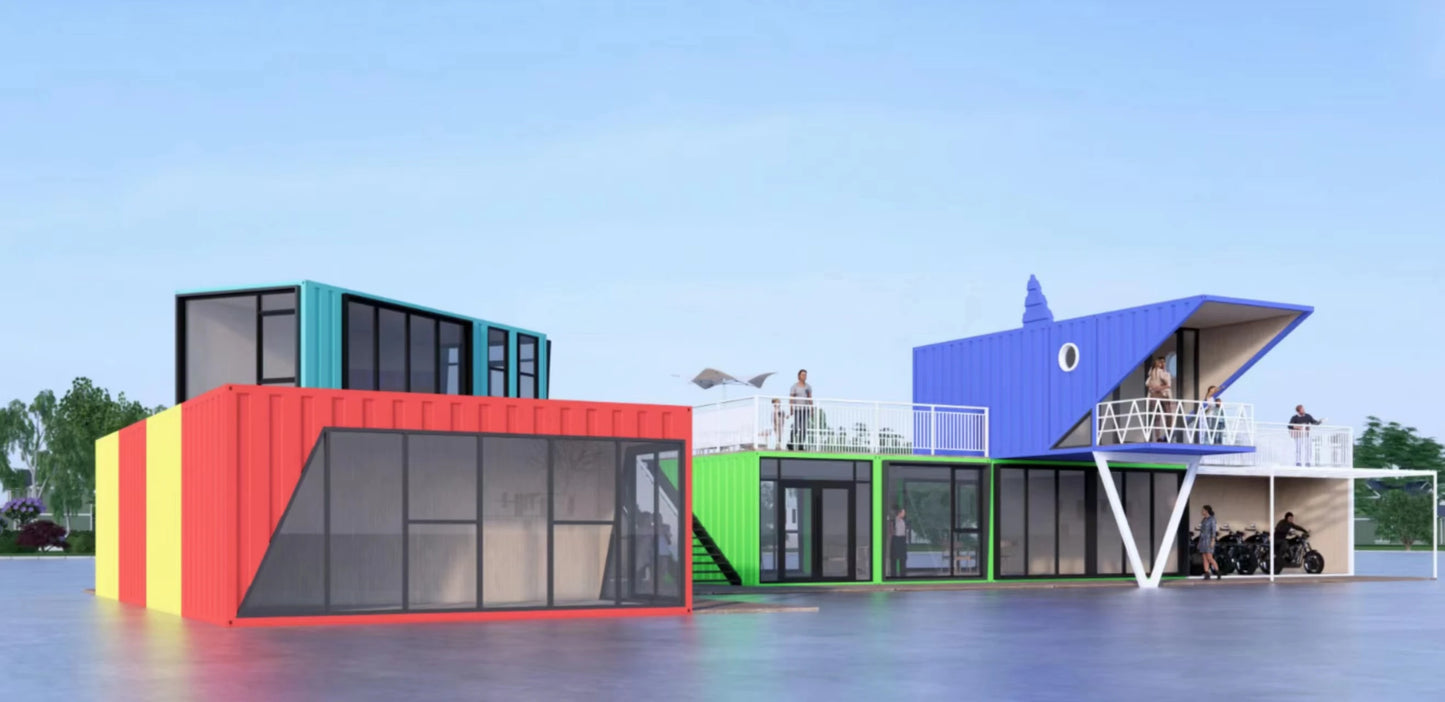 Prefabricated office storage container house insulated shipping container home stay