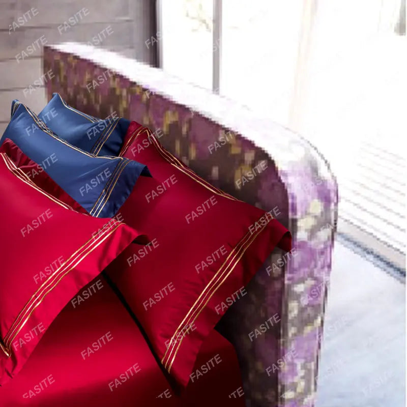 120s long-staple cotton satin cotton light luxury quilt cover four-piece high-end hotel European-style cotton bedding