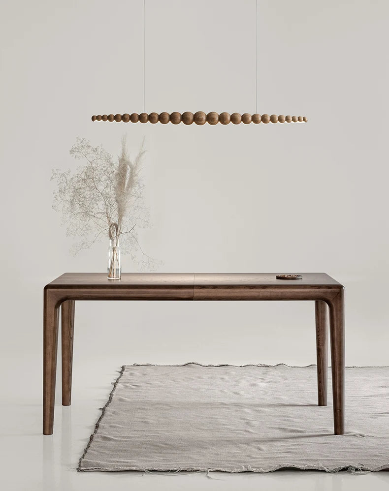 Wooden Pendant Lights Hanging Lamp Modern Table LED Long Linear Light Kitchen Island Lighting for Dining Living Room Office