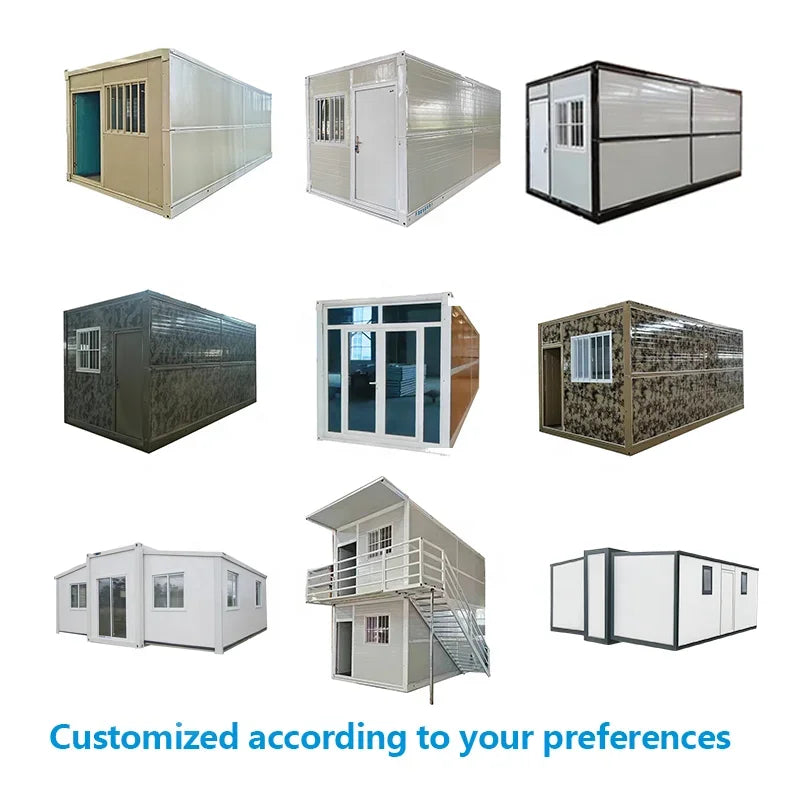 20ft 40ft Hurricane Proof Light Steel Foldable Flat Pack Expandable Storage Prefabricated 4 Bedroom Cabin Homes Container House