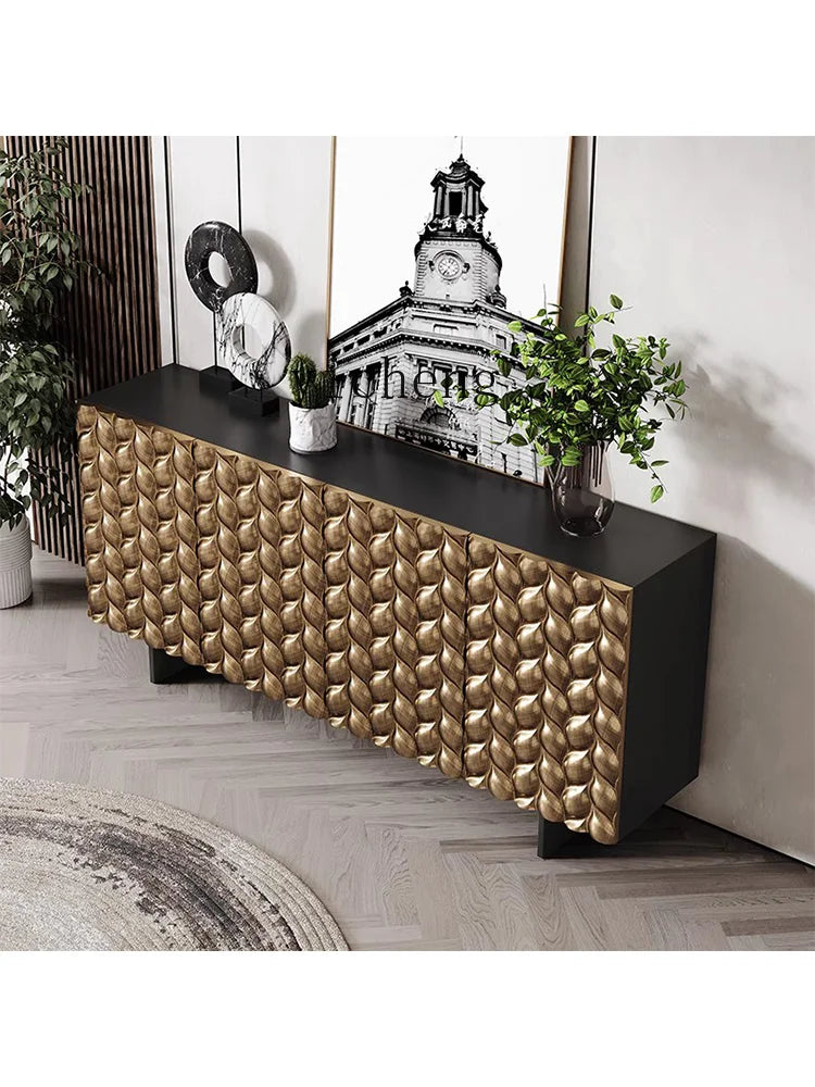 XL Light Luxury Sideboard Cabinet Post-Modern Storage Organizer Entrance Cabinet Bedroom Solid Wood TV Cabinet