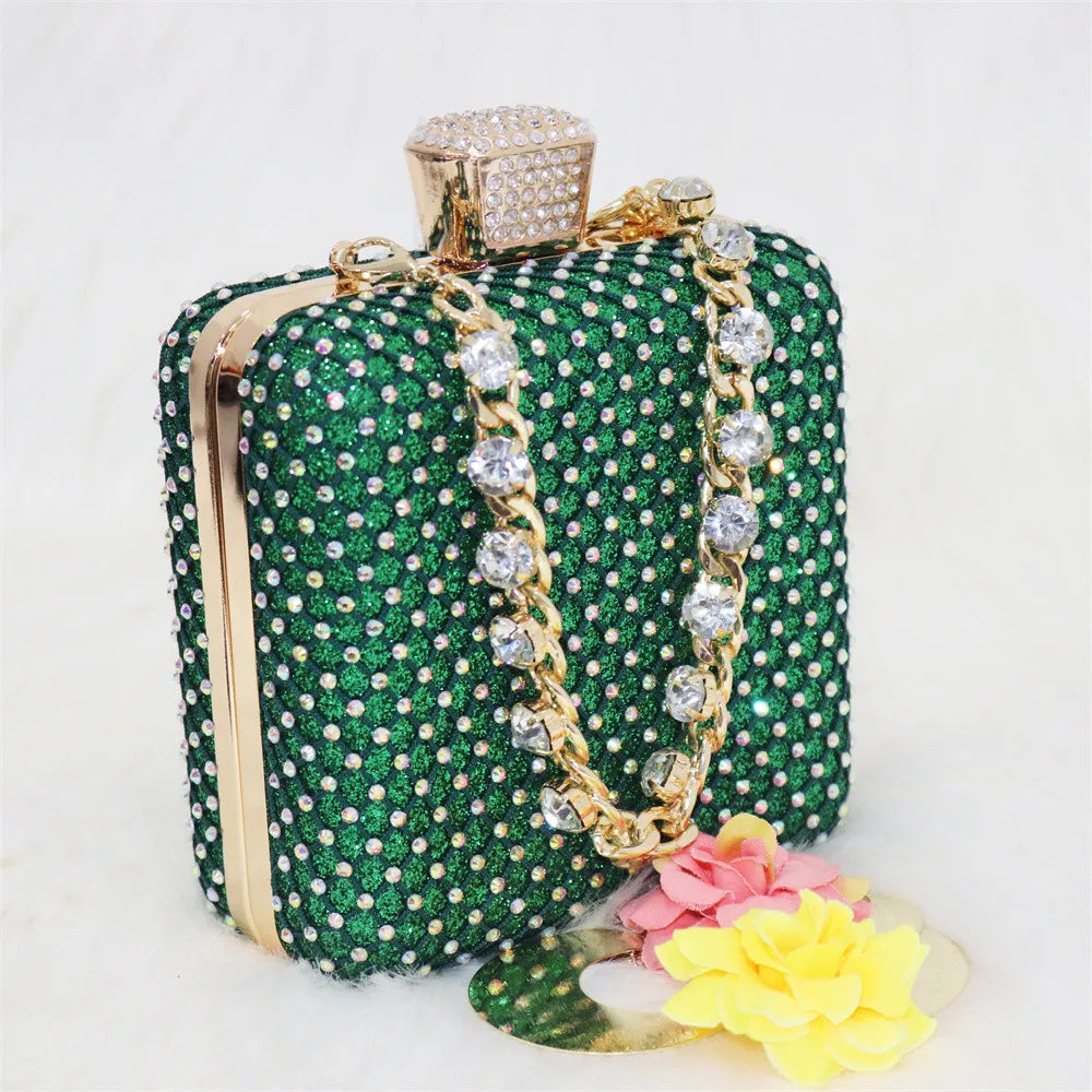 Women Evening Bags With Diamonds Style Party Handbags Metal Day Clutch Purse gold handbags for women