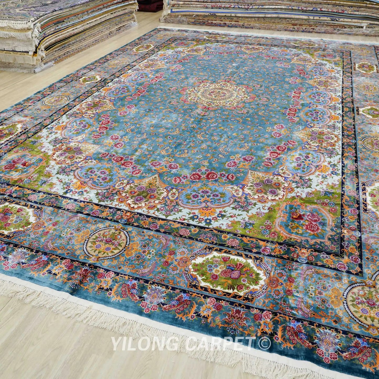 12'x18' Handknotted Silk Carpet Oriental Extra large Indoor Durable Rug (TJ445A)