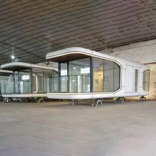 Prefabricated Space Container cabin home, Huawei Capsule Tiny House with Bedroom and Bathroom,IOT capsule Villa