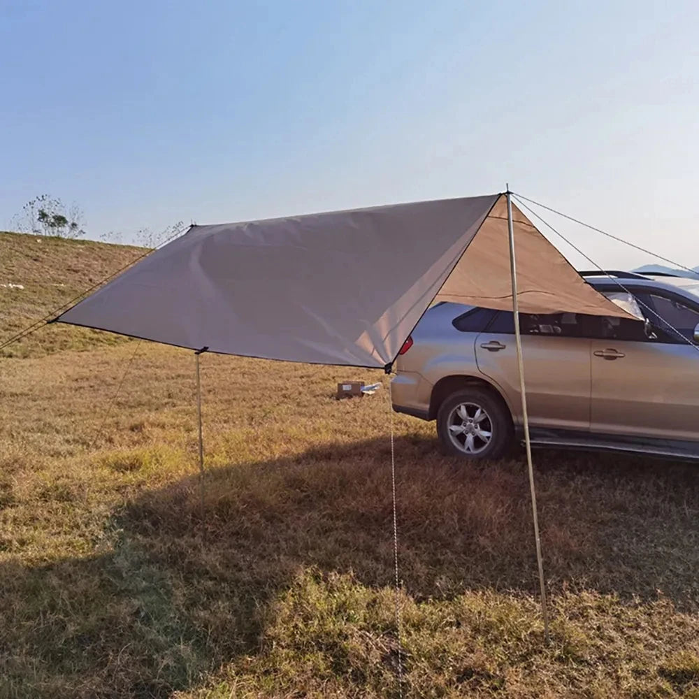 Camping Tarp Waterproof Portable Tarp Multifunctional Outdoor Camping Traveling Awning Backpacking Tarp Shelter Rain Tarp