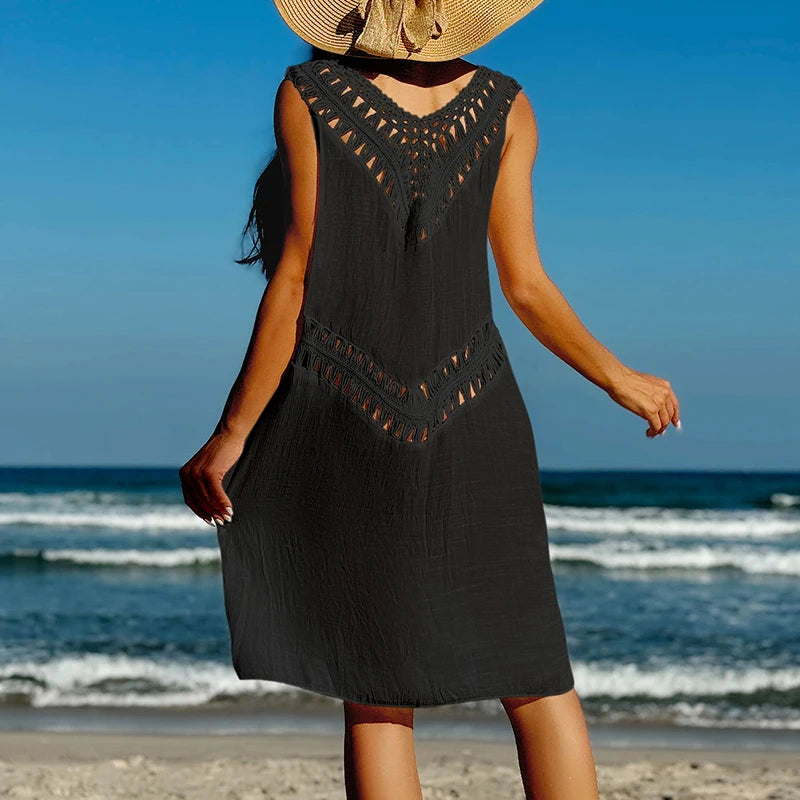Women's Beach Dress Tunic Blouse Pareo Up Cpae Clothing Blouse Knitted Sarong Bath Exit Saida Praia Luxo XL Summer 2024