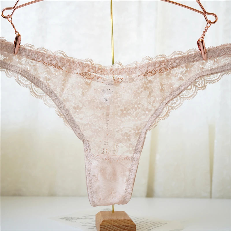 XXL Voplidia Female Underwear Elegant Floral Soft Lace G Strings T-Back Women Sexy Panties Thong Seamless Lace Hipster Lingerie