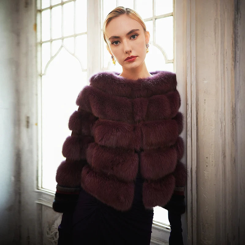 Women's Fur Coat 2223 Trend Natural Fur Long Mink Purple Fashion Outerwear Jackets Trench Coats New In Outdoor Clothes Clothing