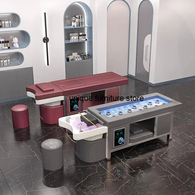 Women's Shampoo Beauty Salon Chair Shampoo Salon Equipment Professional Chair Water Circulation Head Hair Treatment Furniture