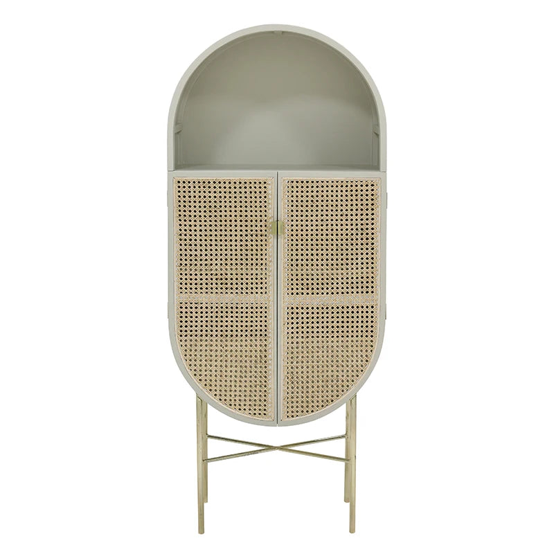 ZC Living Room Locker Model Room Storage Cabinet Post-Modern Solid Wood Rattan Curio Cabinet Entrance Cabinet