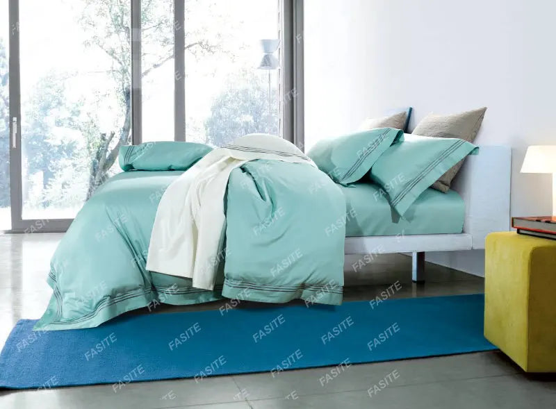 120s long-staple cotton satin cotton light luxury quilt cover four-piece high-end hotel European-style cotton bedding