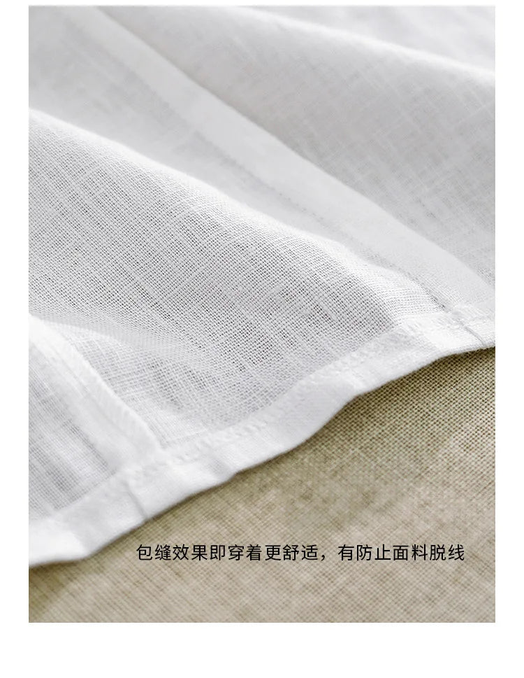 100% Linen Women'S Shirt Vintage Notched Collar Short Sleeve Button Up Shirts Elegant Fashion Woman Blouses 2024 Blusas Feminina