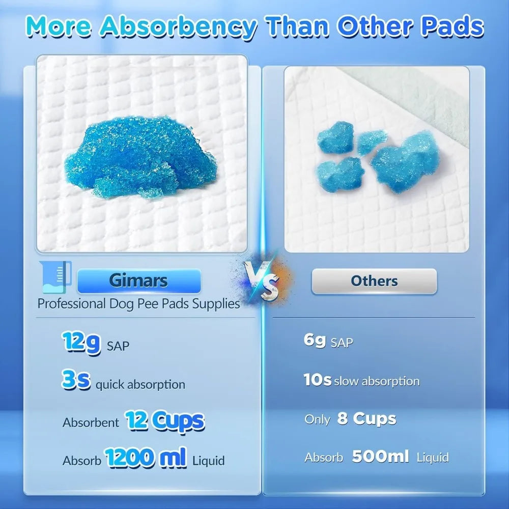 XXL Thicken 6 Layers Ultra Absorbent Dog Pee Pads Extra Large Leak-Proof Odor-Control Puppy Training Pads Quick Dry Pee Pads