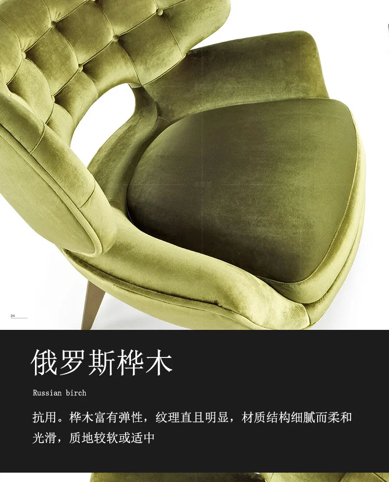 zq Italian Light Luxury Fabric Single Sofa Living Room Leisure Chair Post-Modern Couch