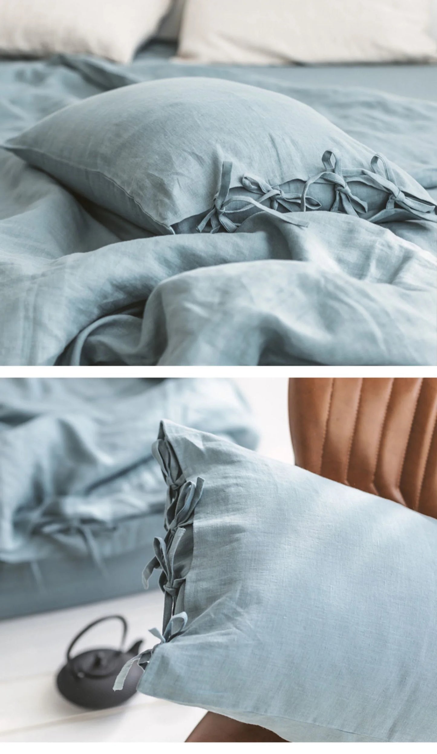 100% Linen White Pillowcase 50x70 Nordic Pillow Covers 2PCS for Bed Sleeping Simple Flax Pillowcases 50x90 King Size