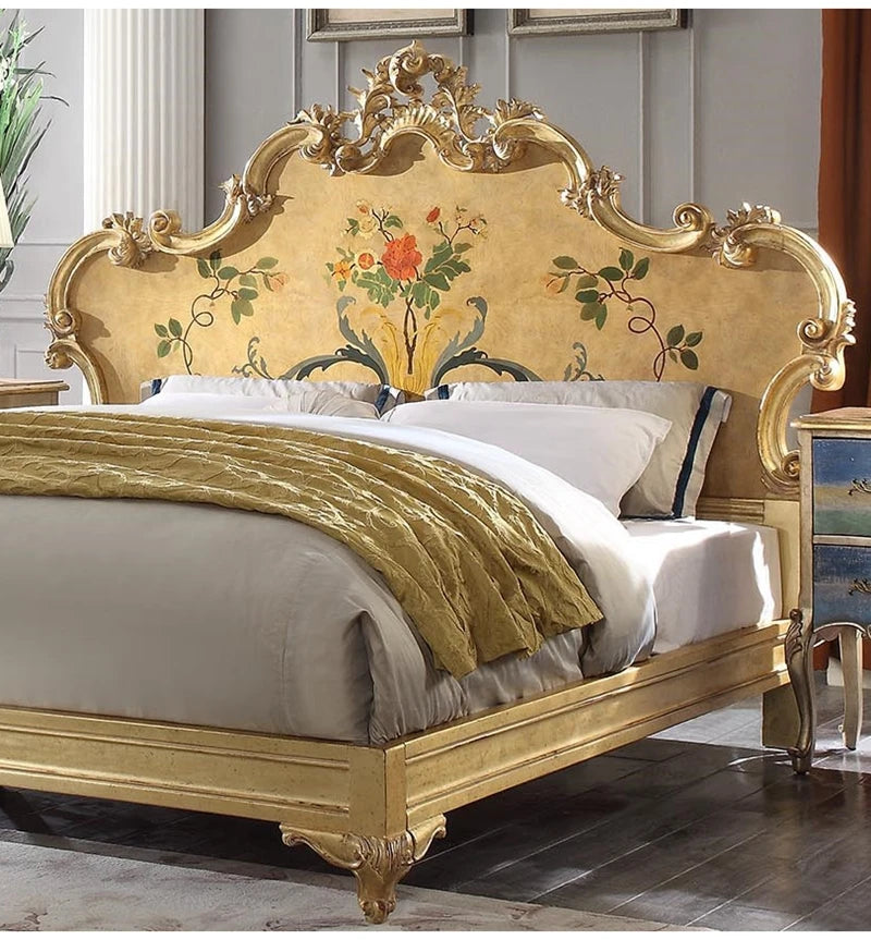 European-style Mahogany Antique Golden Heavy Industry Stickers Gold Foil Romantic Decal Texture 2m Bed
