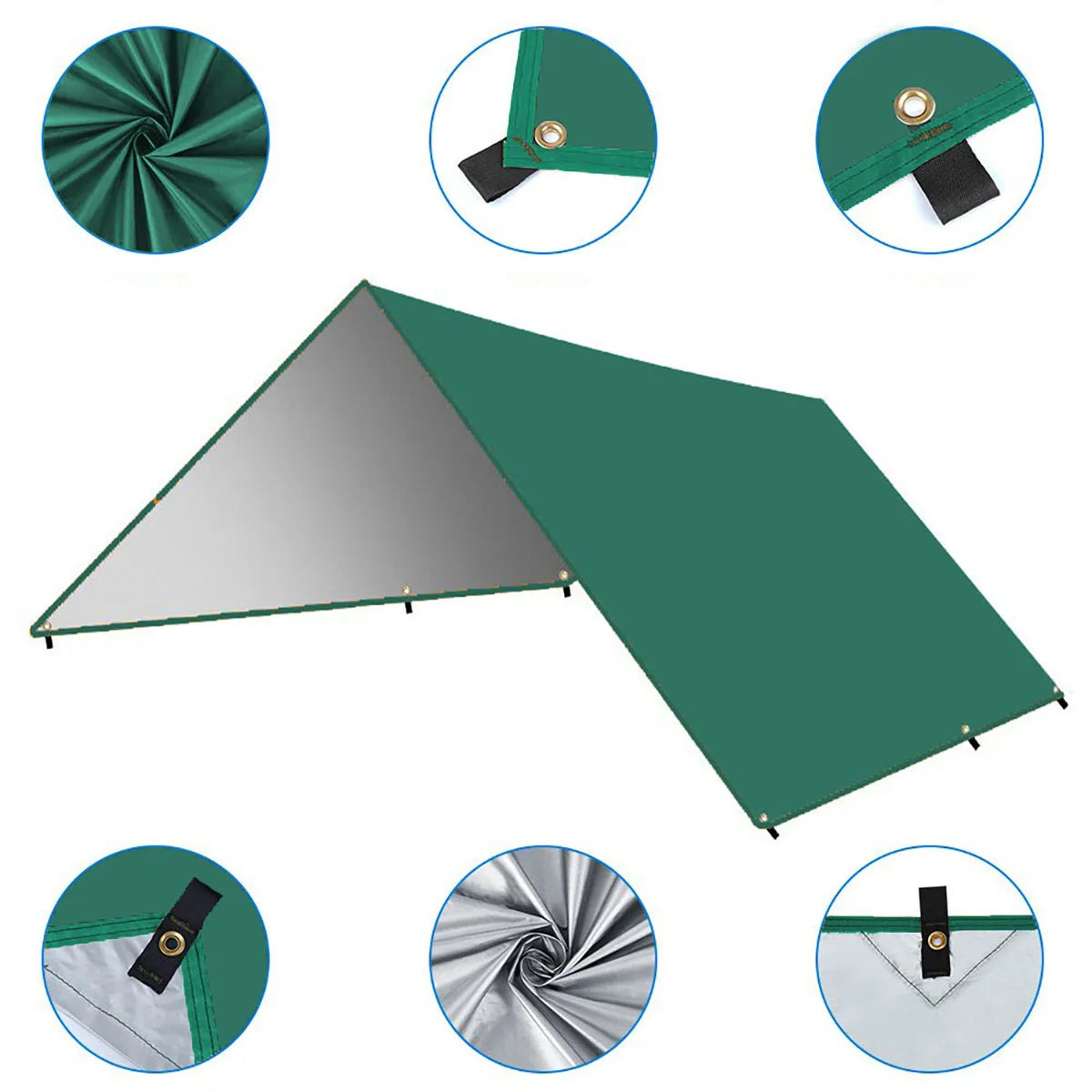 Waterproof Camping Tarp Sunshade UV Protection Lightweight Outdoor Adventure Hiking Camping Backpacking Picnic Tent Tarp