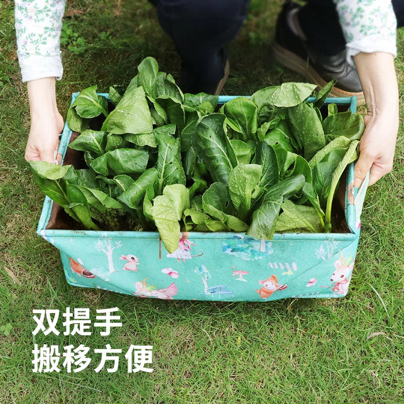 10Gallon 48L Middle Size Vegetable Raised Bed Green Fruit Printing Animal Patters Fabric Grow Bag With Heavy Duty Handles