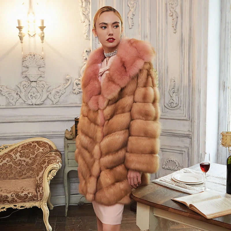 Women's Fur Coat 2223 Trend Natural Fur Long Mink Detachable Outerwear Jackets Trench Coats New In Outdoor Clothes Clothing Free
