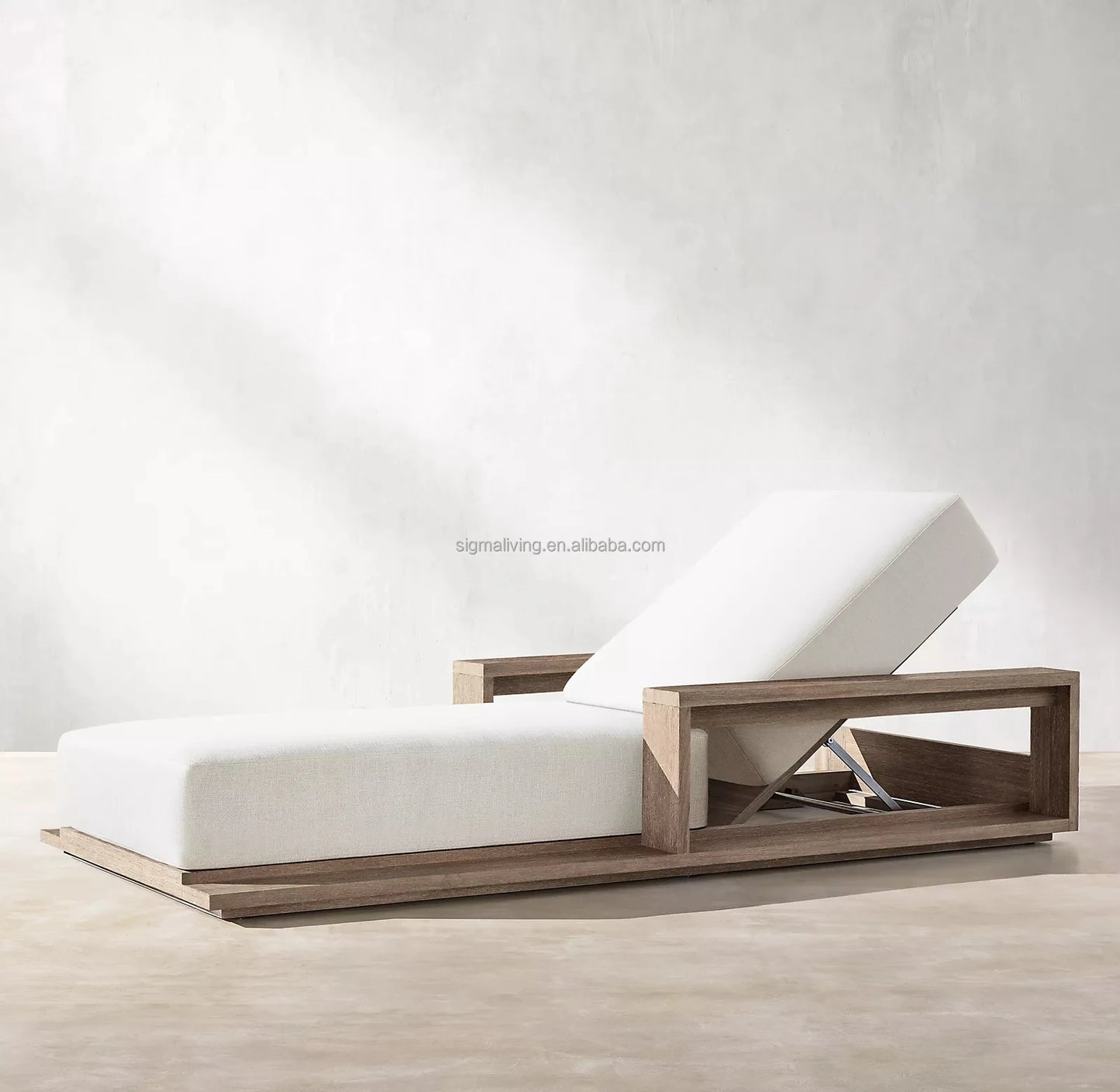 Wooden outdoor garden set daybed chaise lounge furniture teak chaise