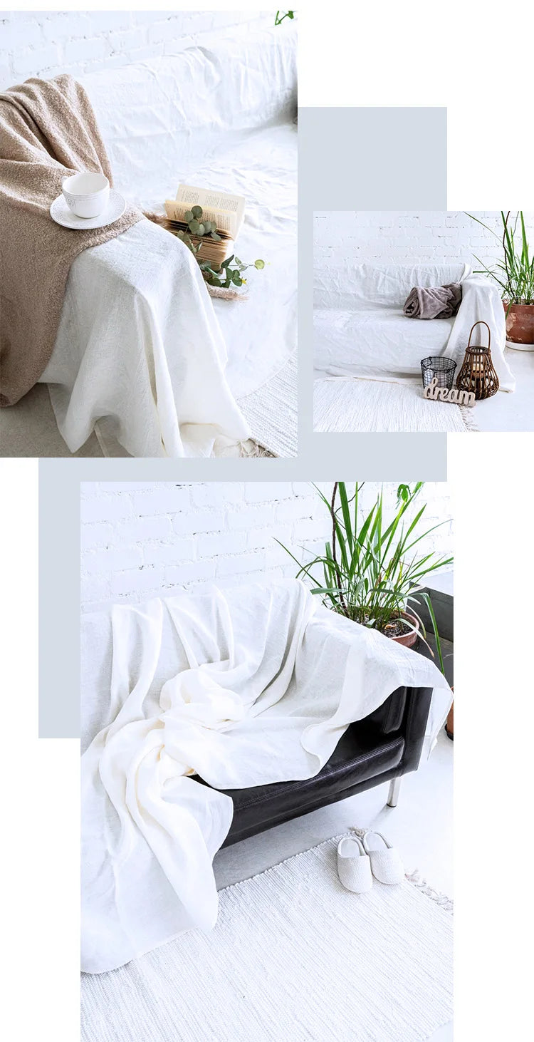 100% Linen Sofa Cover ,Premium Quality Sofa Slipcover, Soft Couch Chair Cover for Living Room Bedroom LOVESEAT Home Textile