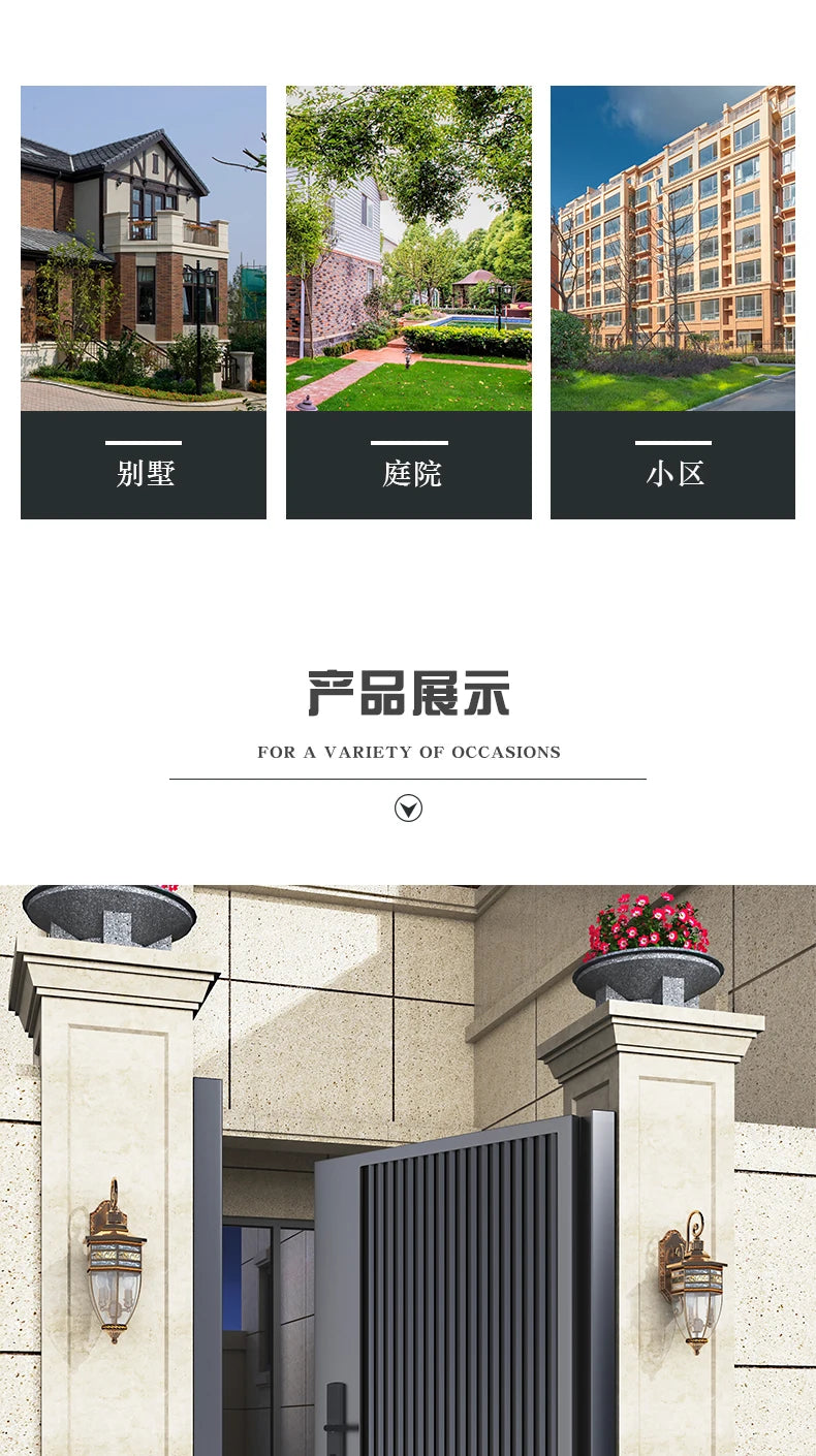 Wrought iron courtyard door Aluminum alloy villa door garden louver door outside single and double door homestay corridor entran