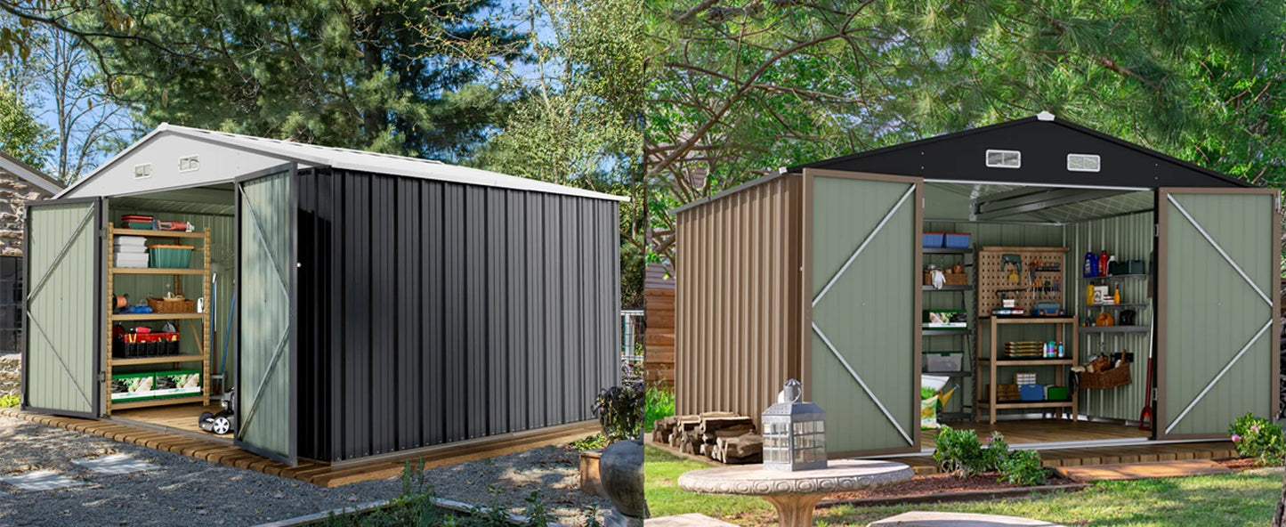 10 X 10 Feet Outdoor Storage Shed, Terrace Garden Outdoor Storage House, Terrace House for Storage