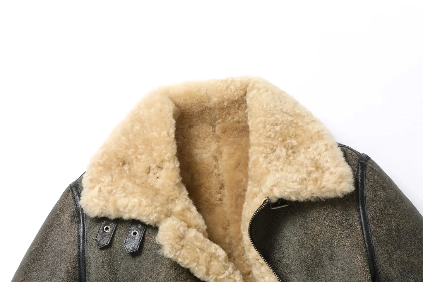 100% Natural Sheepskin Leather Jacket Winter Coat Real Fur Warm Explosive Style Sherpa Men's Large Motorcycle Fashion