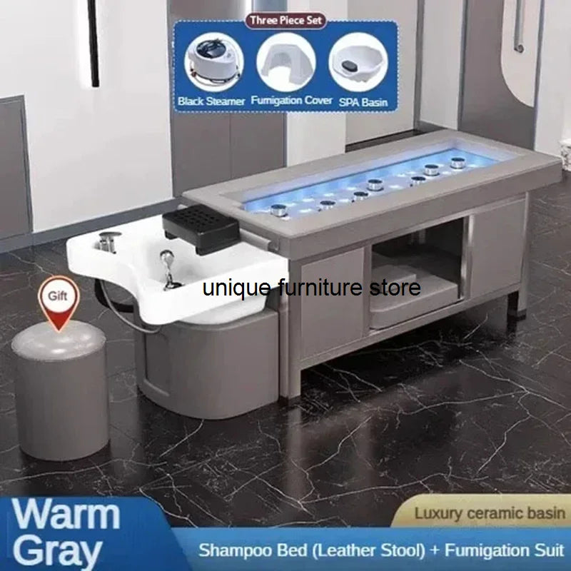 Women's Shampoo Beauty Salon Chair Shampoo Salon Equipment Professional Chair Water Circulation Head Hair Treatment Furniture