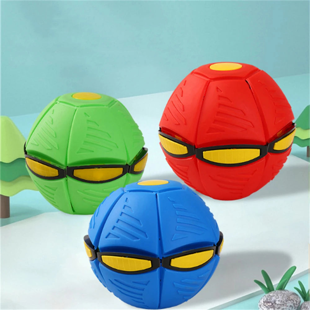 Interactive Flying Saucer Ball Outdoor Magic Durable Soft Rubber Funny Pet Dog Toy Flying Saucer Ball Interactive Throwing Ball