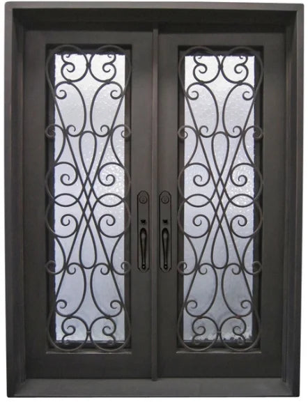 Wrought Iron Glass Door Customized Size Door Wrought Iron Simple Iron Door Hot Selling