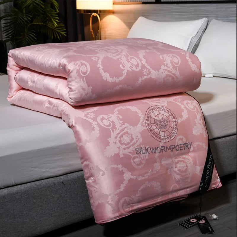 100% mulberry silk Handmade real silk quilt winter warm comforter spring autumn blanket thicken home hotel single double quilt
