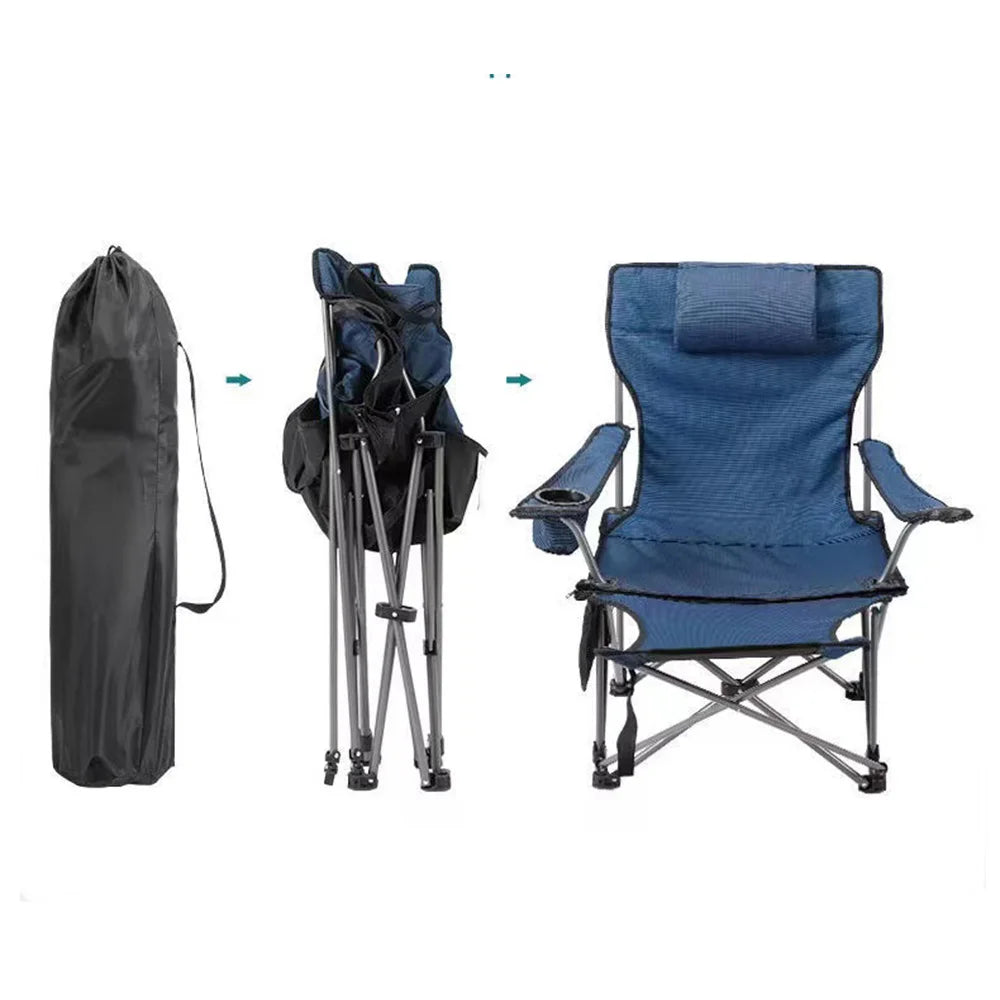 Camping Folding Chair,Ultra Light Fishing stools,Portable Adjustable Recliner with Footrest,Removable 2 in1