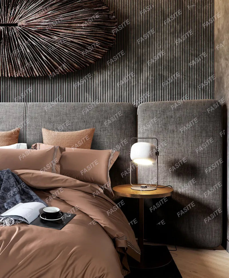 120s long-staple cotton satin cotton light luxury quilt cover four-piece high-end hotel European-style cotton bedding