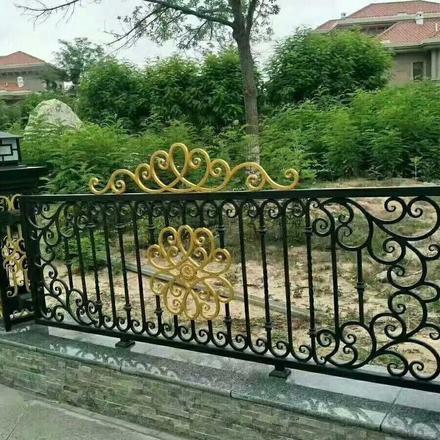 Wrought Iron Fences Manufacturers China Solid Villa 20 Gauge Steel Garden Fencing Designs wf1