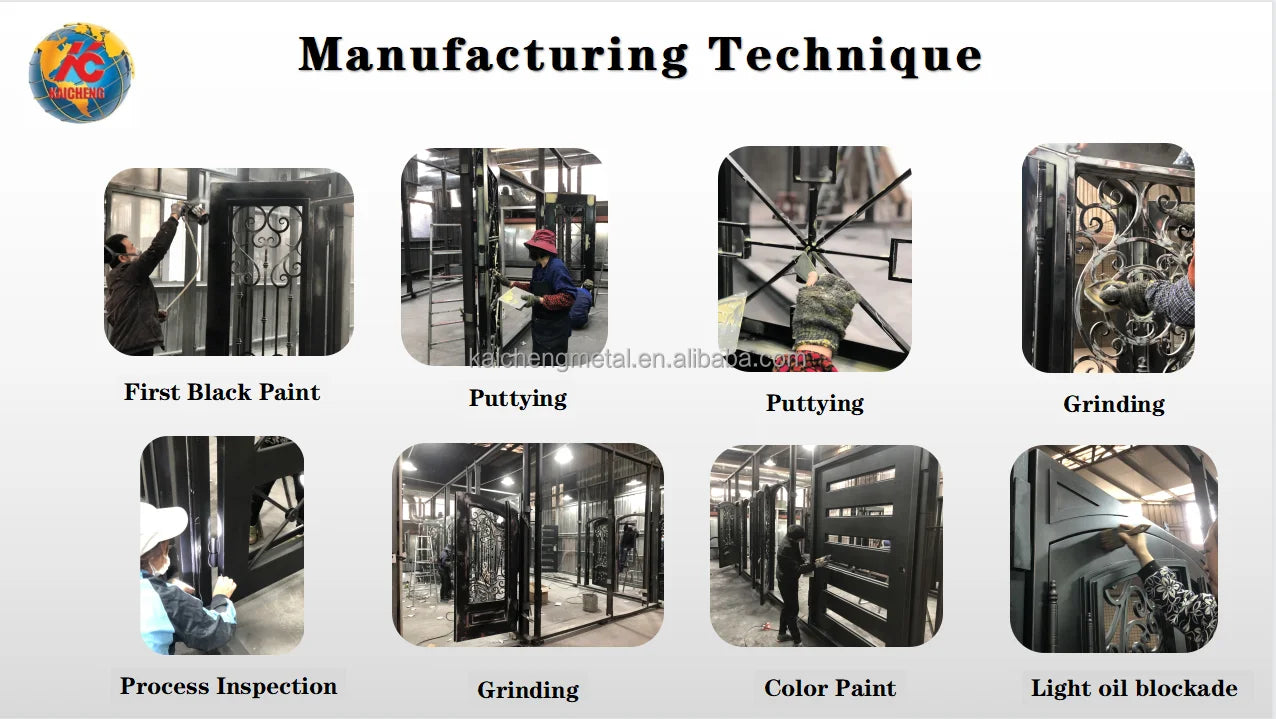 Wrought Iron Glass Door Customized Size Door Wrought Iron Simple Iron Door Hot Selling