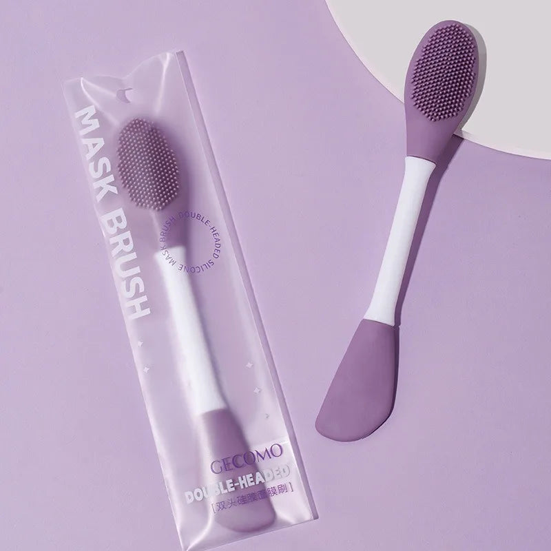 Double Head Silicone Facial Mask Brush Facial Massage Cleaning Brushes DIY Mud Film Scraper Face Care Tool Beauty 2 In 1 Brush