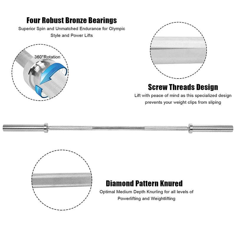 1.2m 1.5m 1.8m 2.2m Fitness Gym Equipment Olimpic Training Barbell Bench Press Squat Weight Bar Weightlifting Barbell