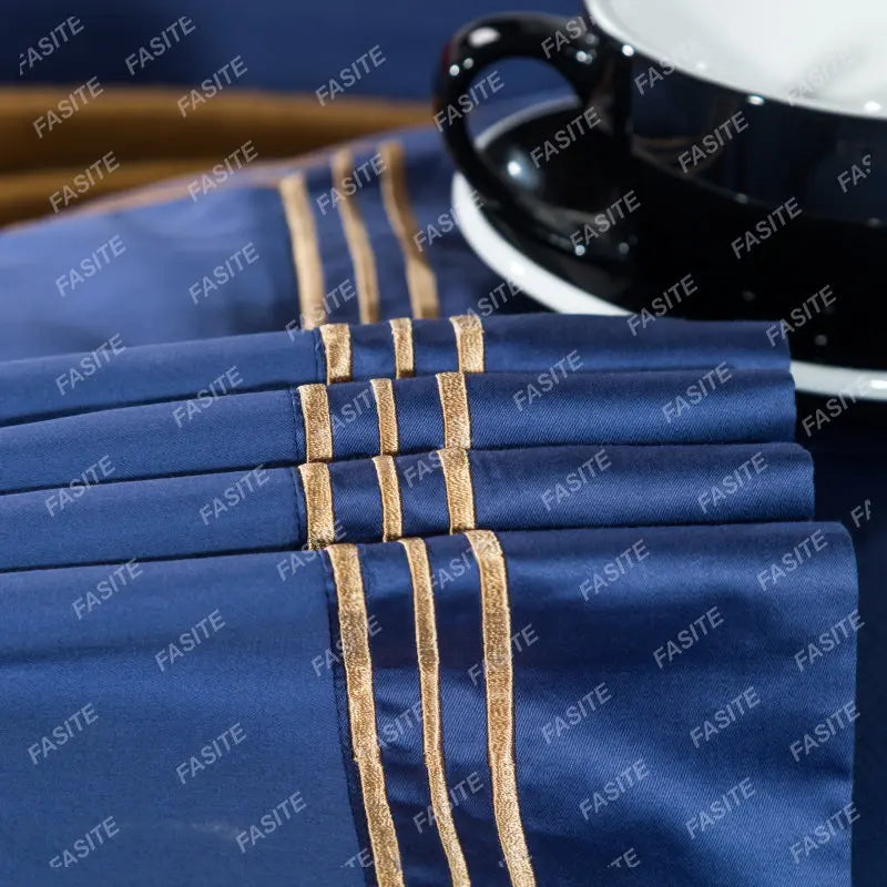 120s long-staple cotton satin cotton light luxury quilt cover four-piece high-end hotel European-style cotton bedding
