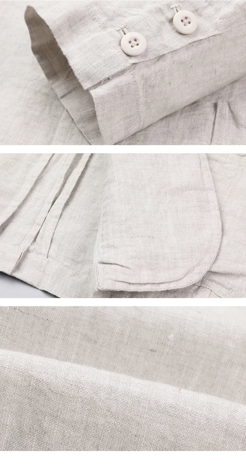 Spring Summer 2024 new high-quality men's fashion handsome linen suit Thin men's coat fabric composition 100% linen blazer