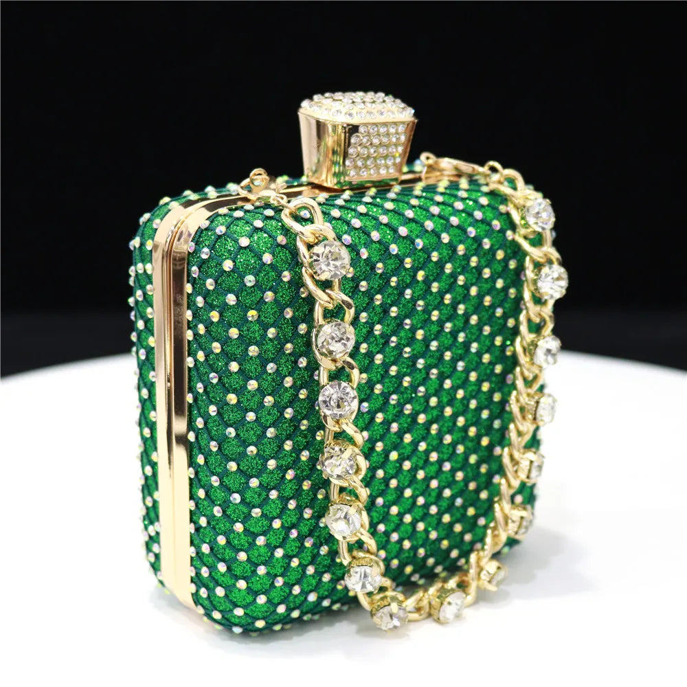 Women Evening Bags With Diamonds Style Party Handbags Metal Day Clutch Purse gold handbags for women