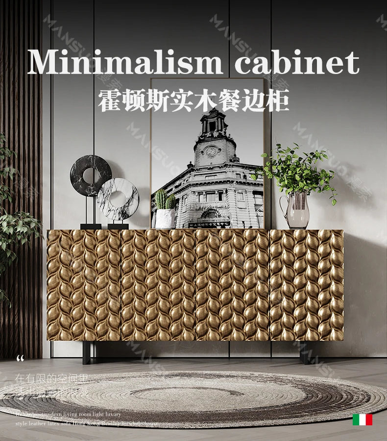 XL Light Luxury Sideboard Cabinet Post-Modern Storage Organizer Entrance Cabinet Bedroom Solid Wood TV Cabinet