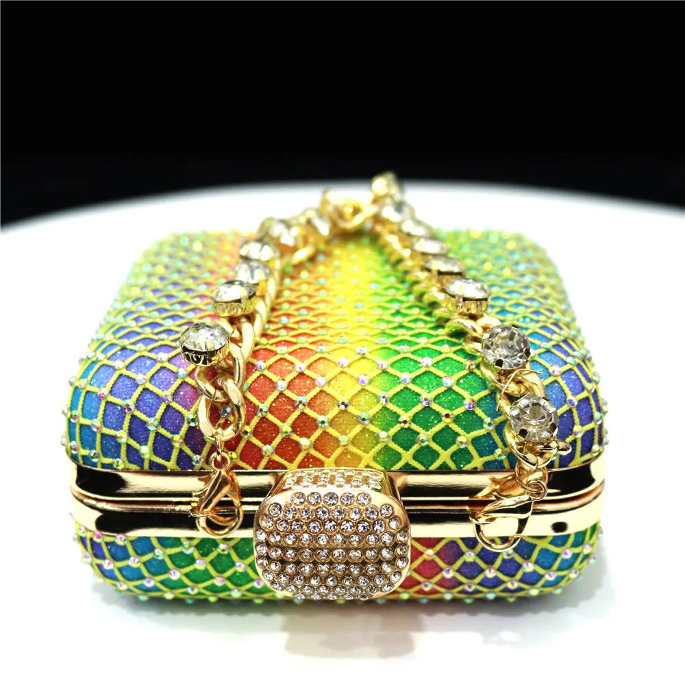 Women Evening Bags With Diamonds Style Party Handbags Metal Day Clutch Purse gold handbags for women