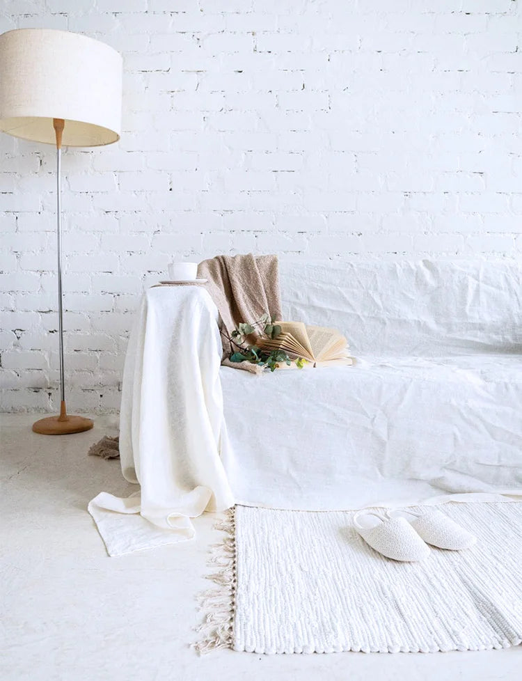100% Linen Sofa Cover ,Premium Quality Sofa Slipcover, Soft Couch Chair Cover for Living Room Bedroom LOVESEAT Home Textile
