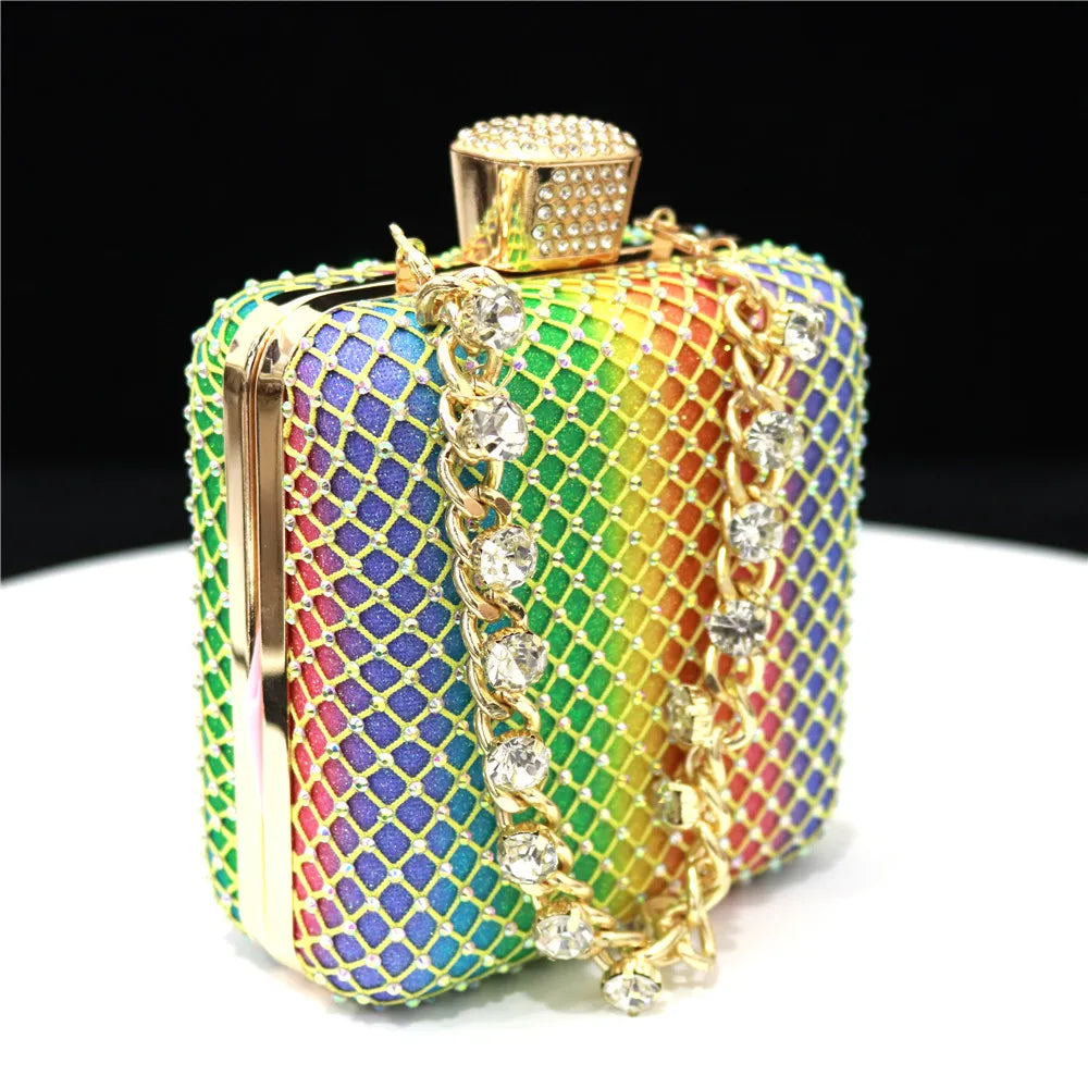 Women Evening Bags With Diamonds Style Party Handbags Metal Day Clutch Purse gold handbags for women
