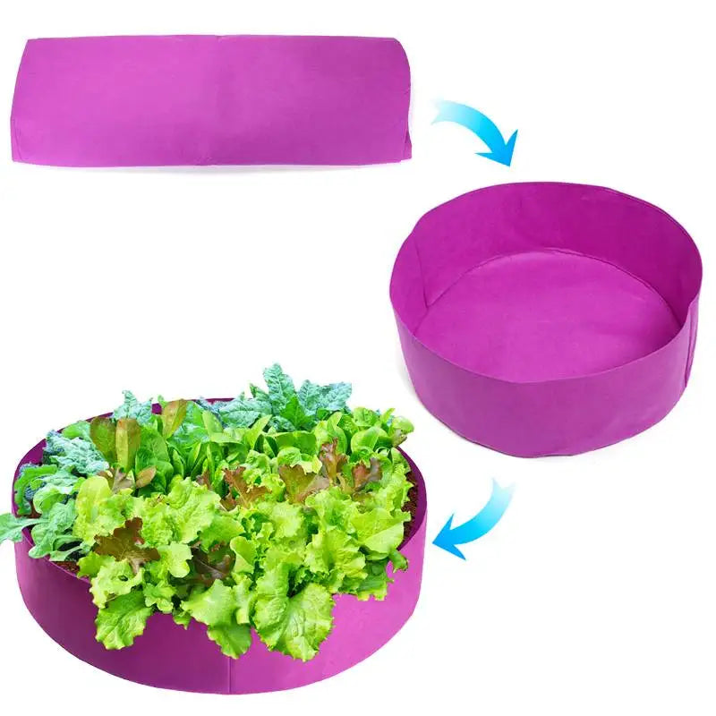 10/30/40 Gallon Garden Bed Round Planting Container Fabric Plant Pot Raised Grow Bags Breathable Felt Fabric Planter Nursery Pot