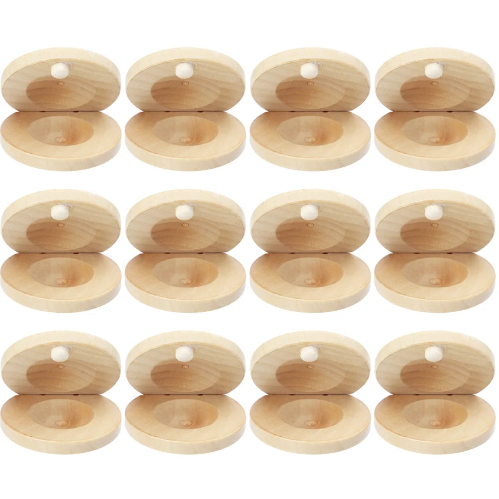 12 Pcs Castanets Children Wood Music Instrument Puzzle Kids Finger Small Wooden Infant