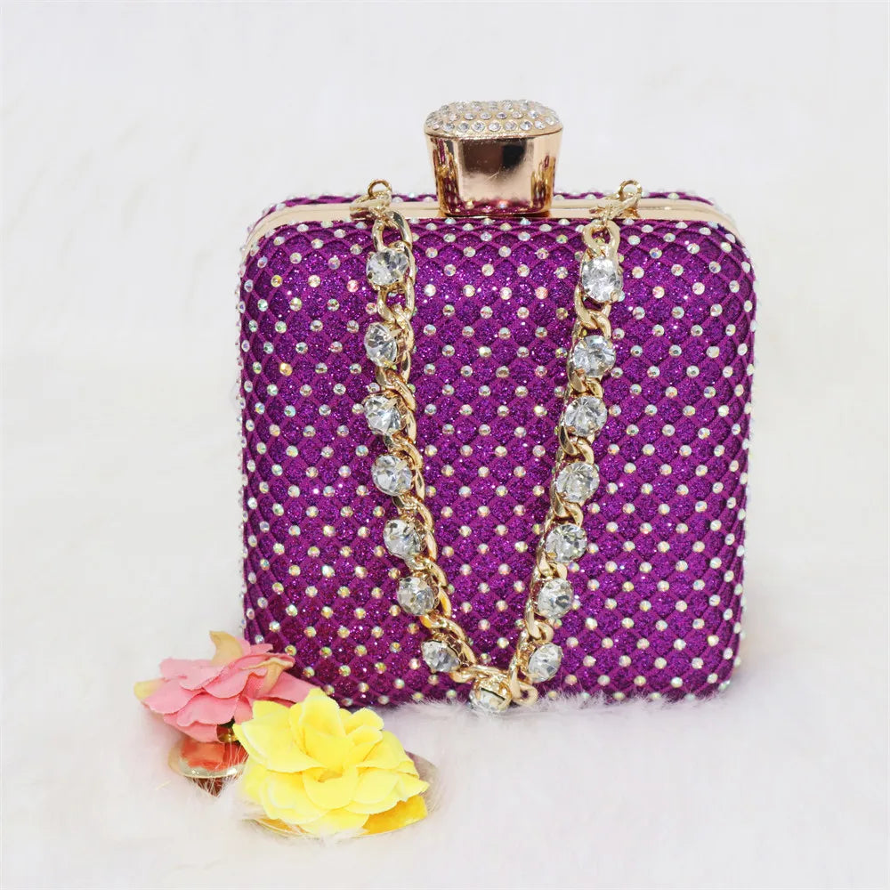 Women Evening Bags With Diamonds Style Party Handbags Metal Day Clutch Purse gold handbags for women