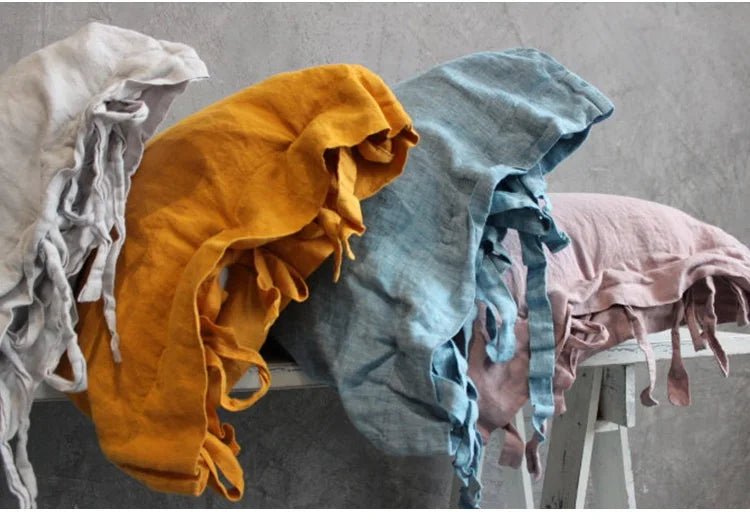 100% Linen White Pillowcase 50x70 Nordic Pillow Covers 2PCS for Bed Sleeping Simple Flax Pillowcases 50x90 King Size